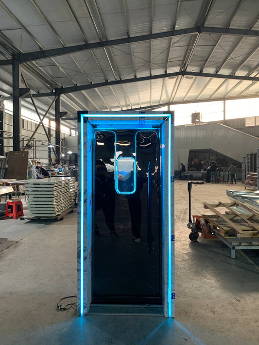 A modern fire-resistant and soundproof door designed to improve comfort, privacy, and security in both residential and commercial spaces.