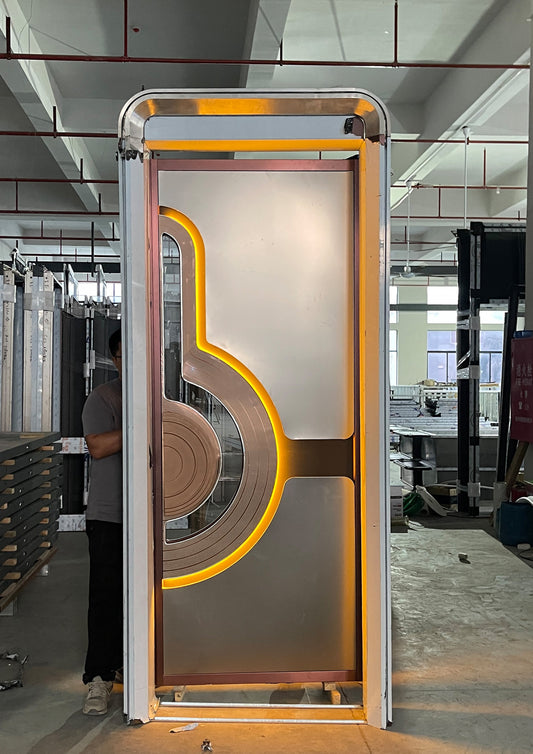 A high-quality fire-resistant and soundproof door with sleek design, providing enhanced privacy and security in commercial spaces.