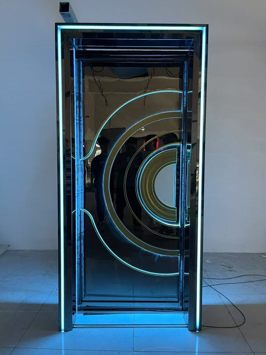 A modern soundproof door designed for residential spaces, enhancing privacy, comfort, and reducing noise from external sources.