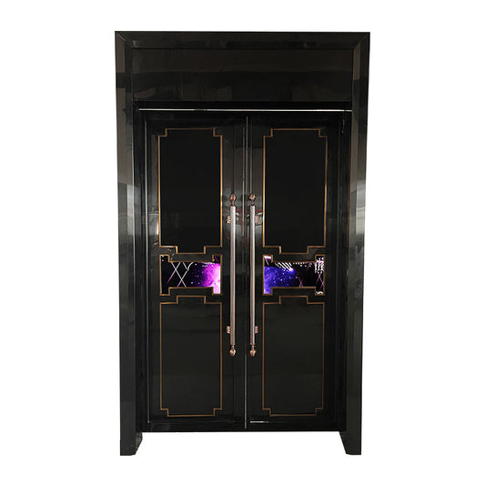 A modern soundproof and fire-resistant door designed for commercial office spaces, providing noise reduction and enhanced privacy.