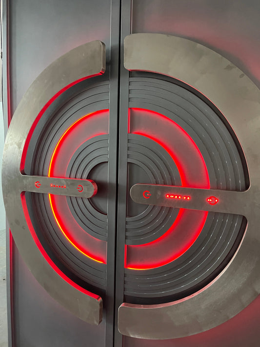 Fire-resistant soundproof door designed to enhance safety and block noise, ideal for high-risk commercial and industrial areas